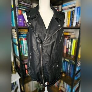 JustFab Black Leather Vest